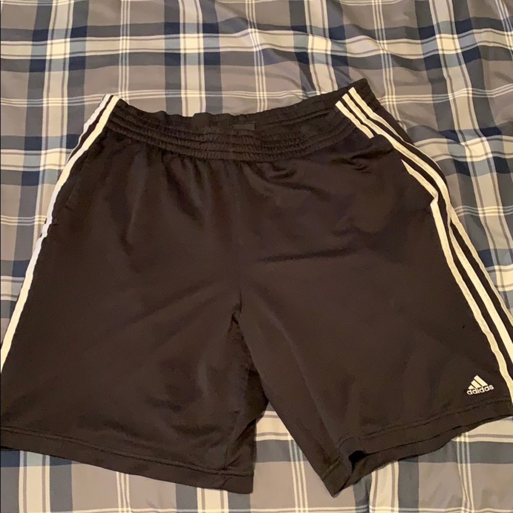Adidas black stripe shorts